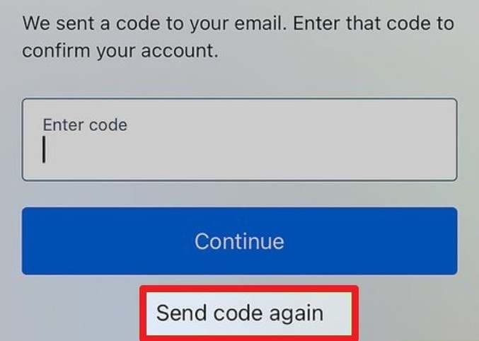 choose the send code again
