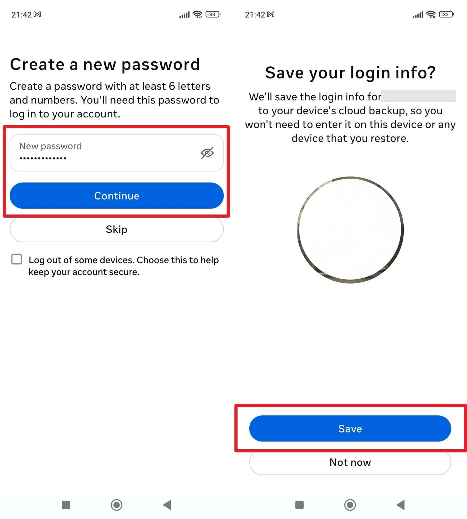 enter passcode and continue
