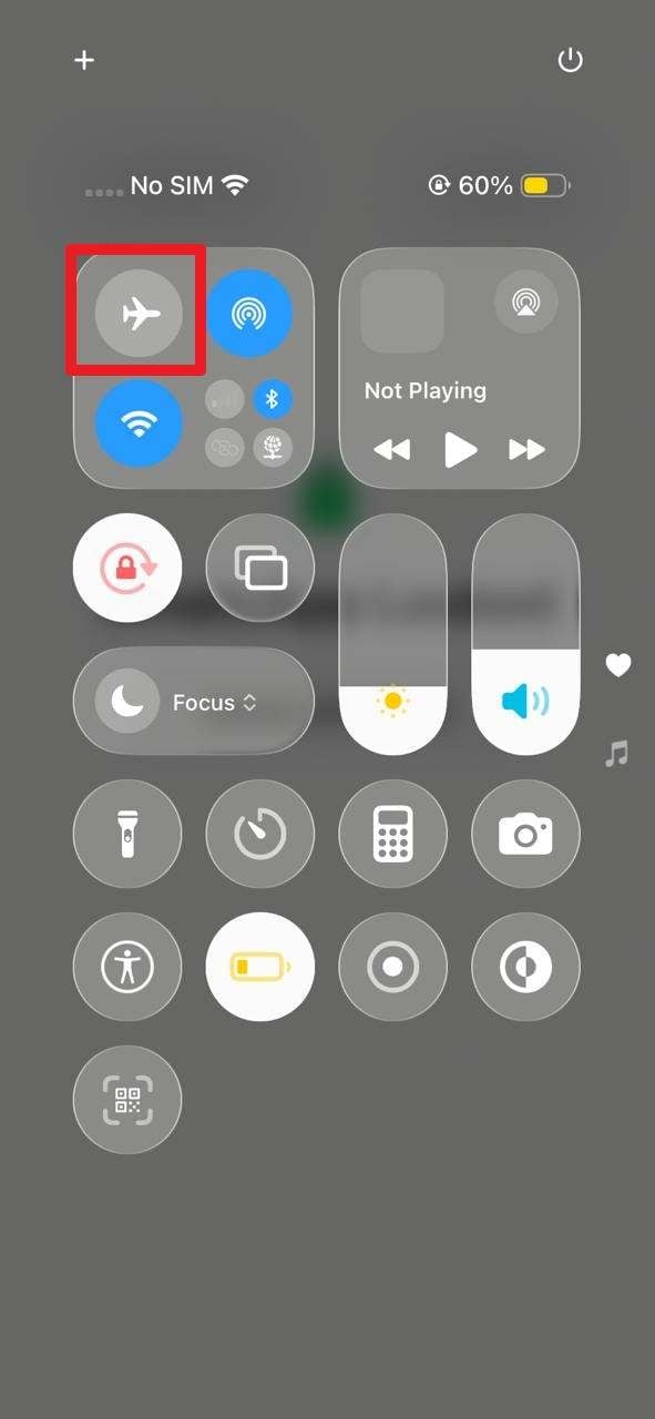 set the airplane mode