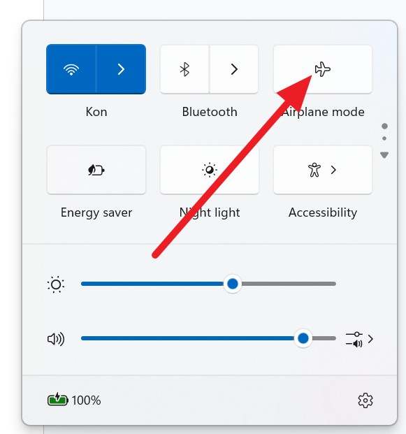 turn on the airplane mode
