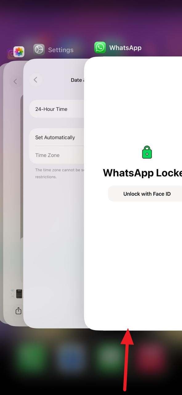 swipe up to close app