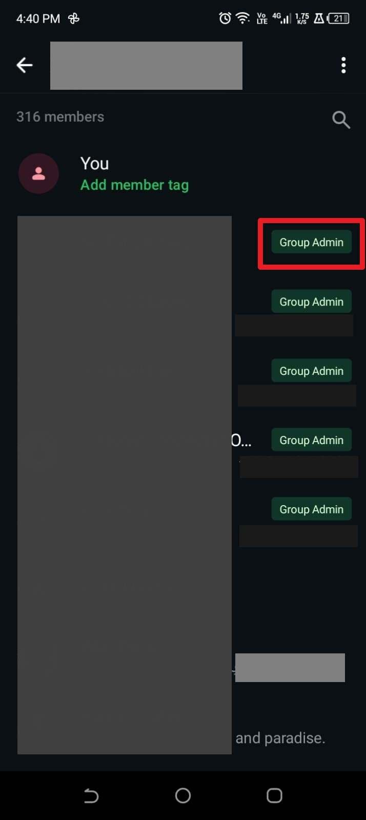see the admin rights
