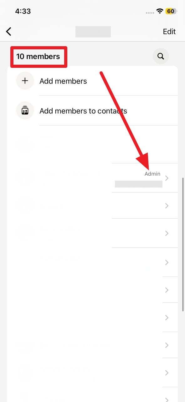 go to the participant list