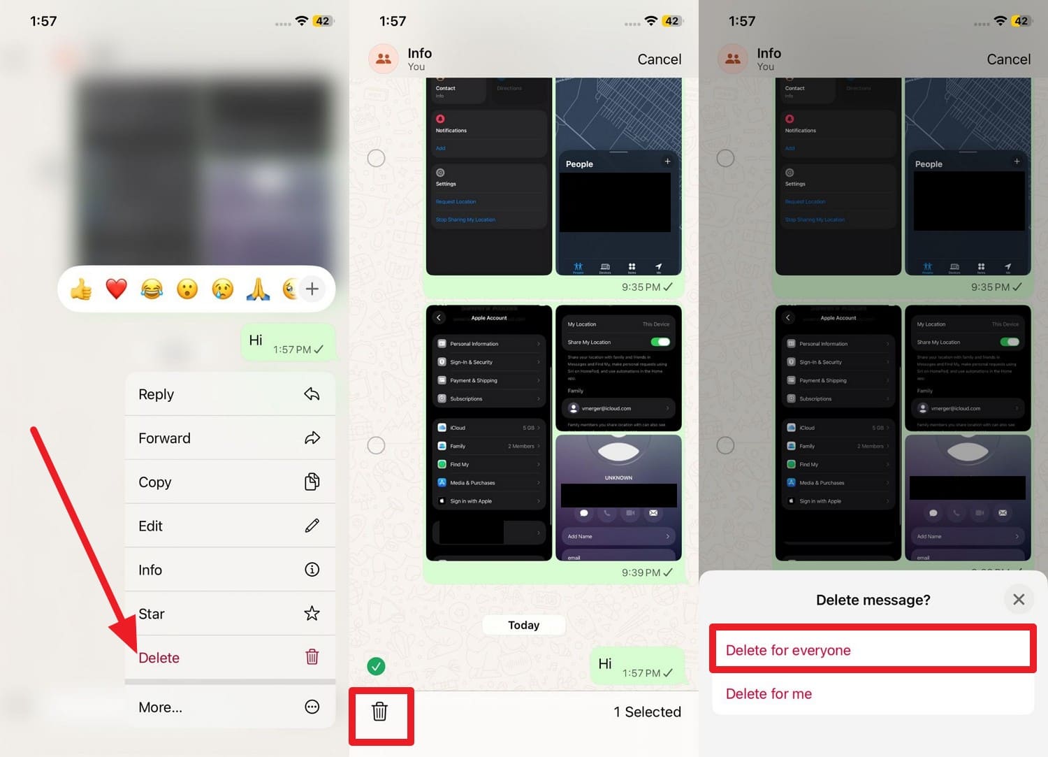 tap in delete for everyone option