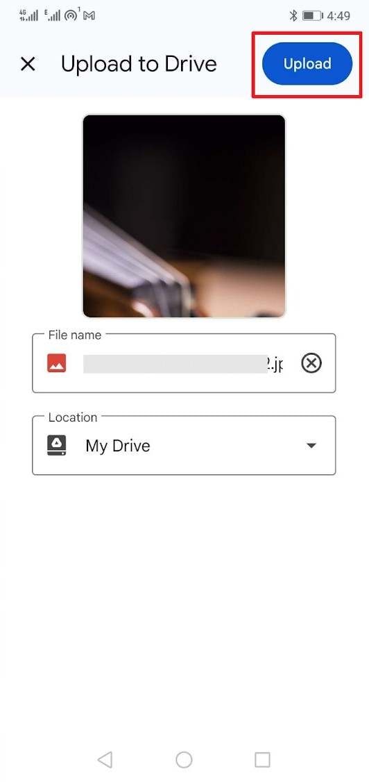 upload data on google drive