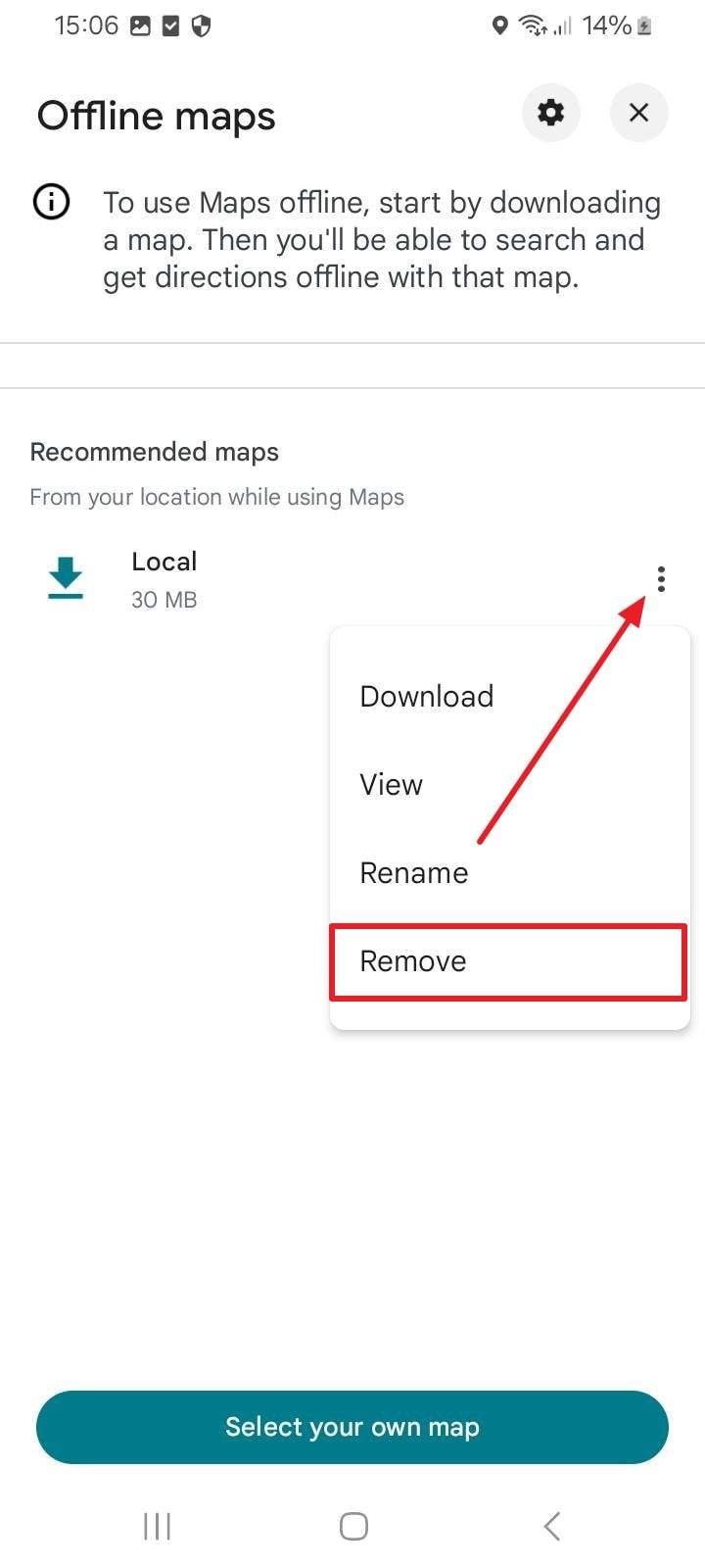 remove offline map