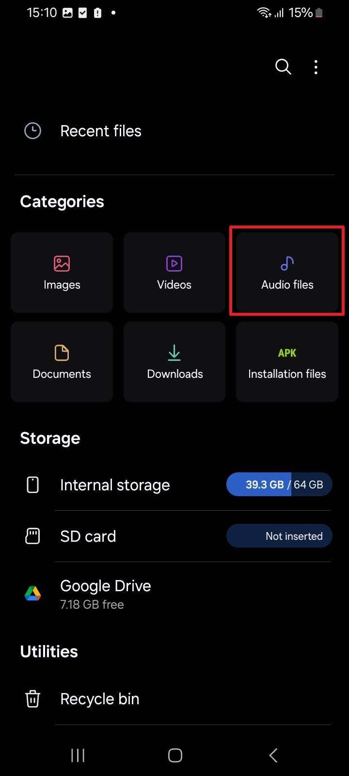 access audio files on android