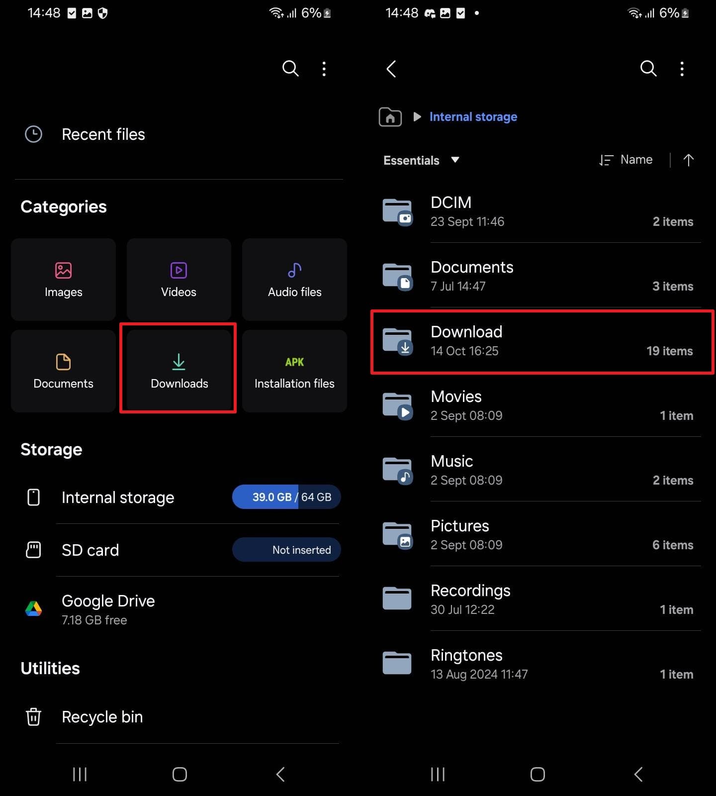 access download files on android