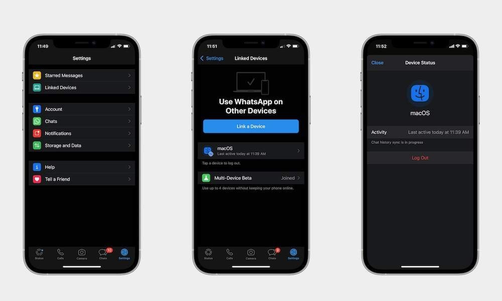 how to log out from whatsapp