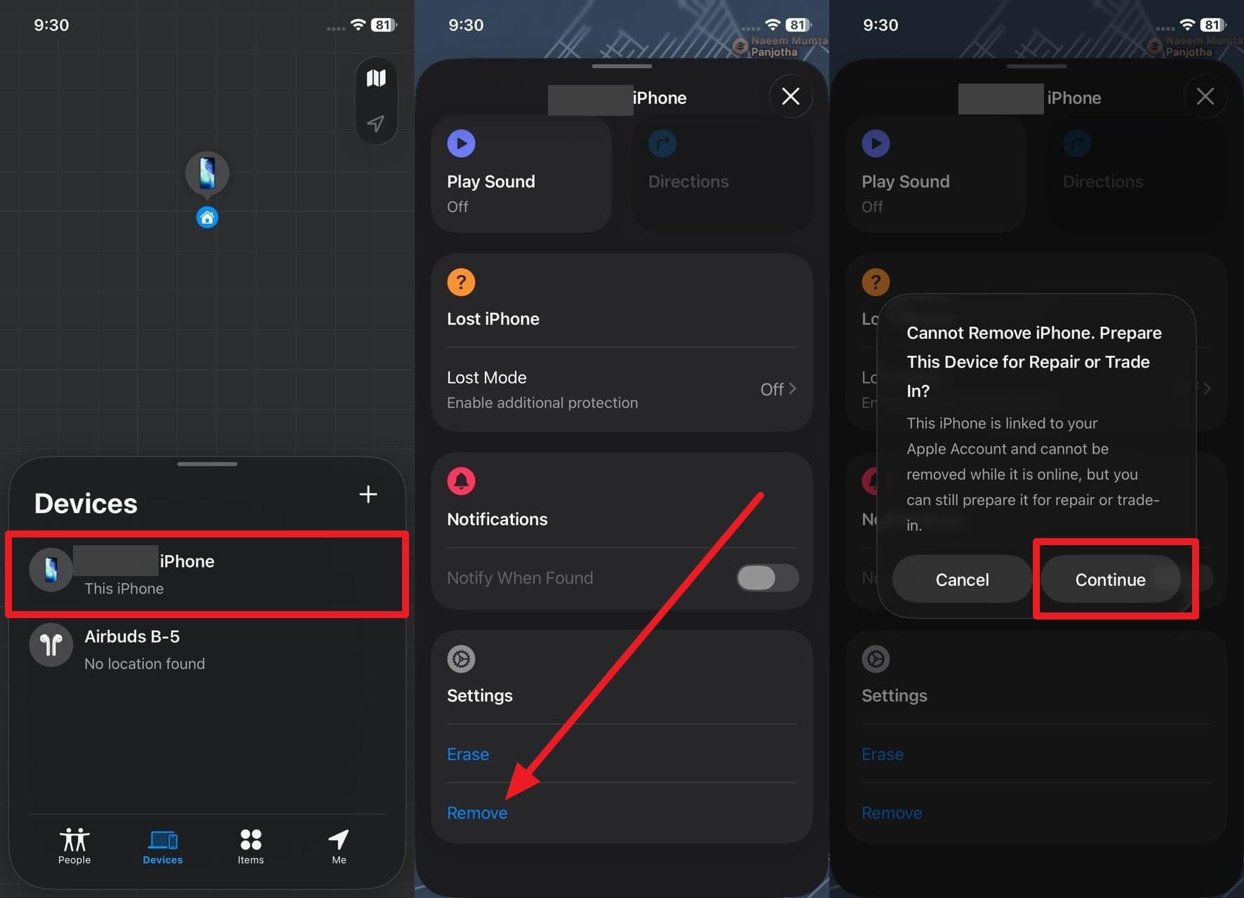 how do you pause your location on find my iphone