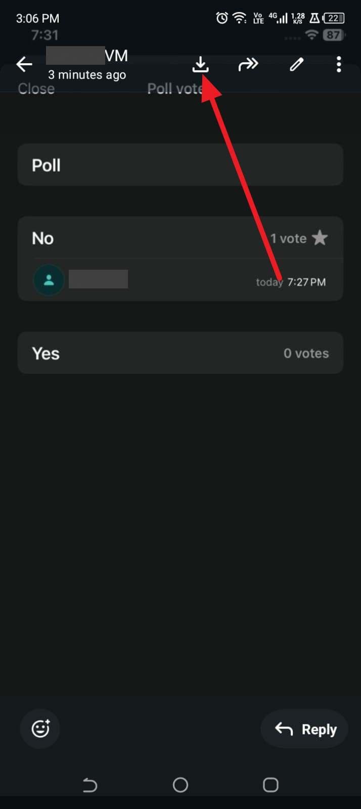 tap on the save button