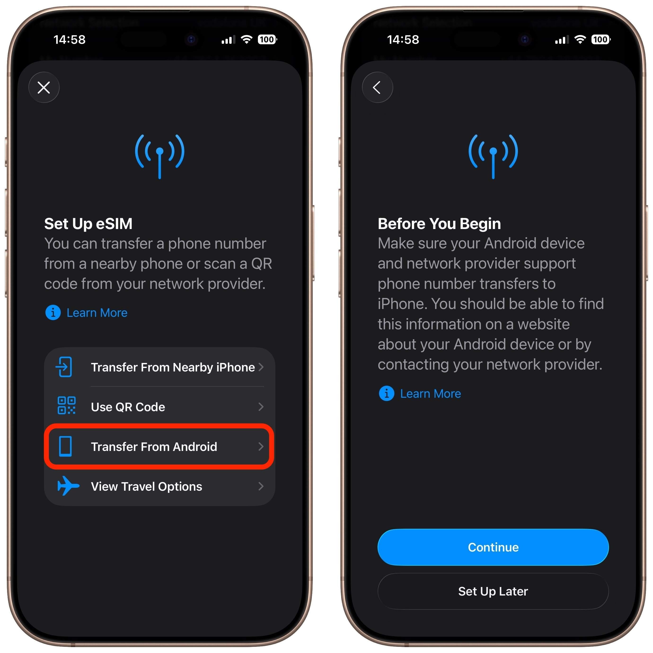 how to change esim from one phone to another