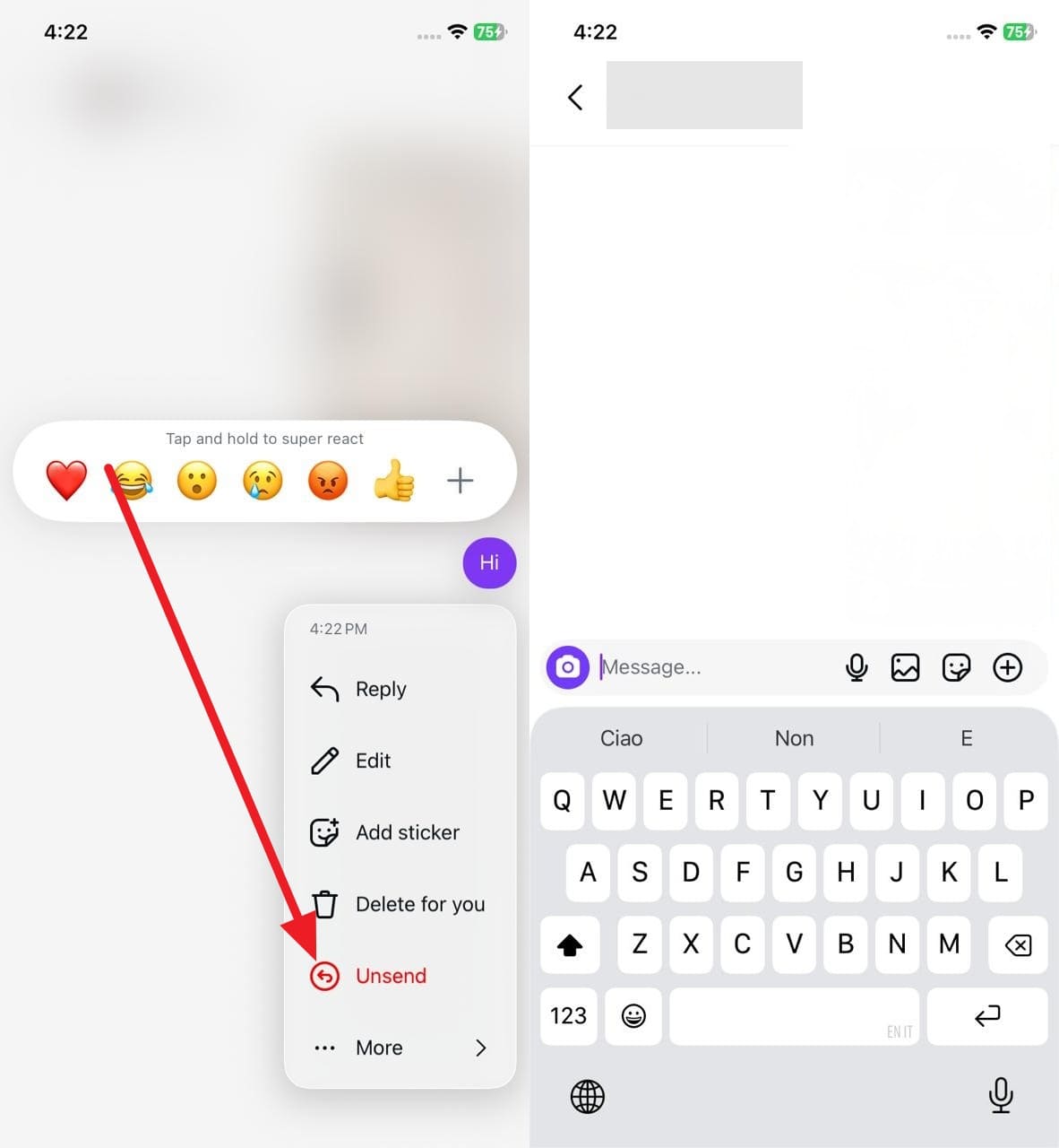 how do you unsend a text on an iphone