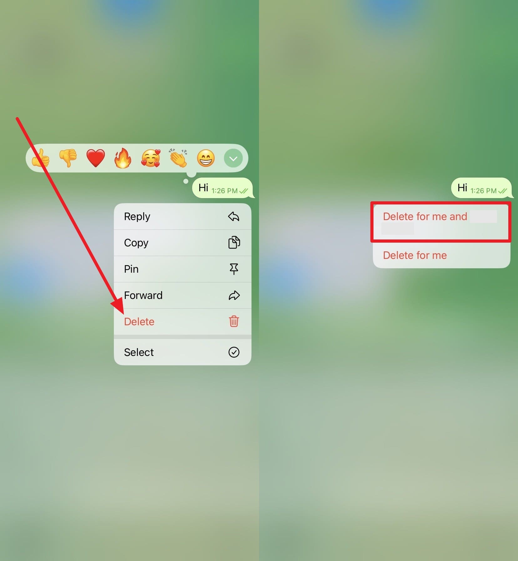 how do you delete a sent text message