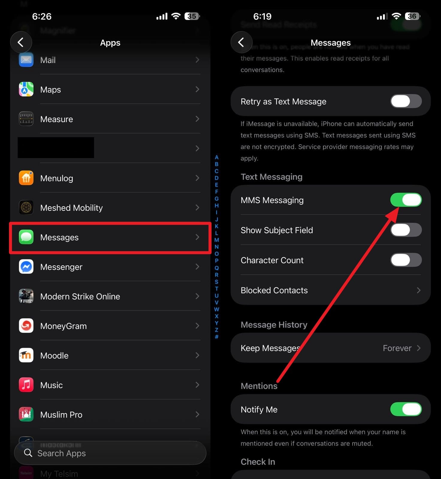 cant send pictures from iphone so enable the mms messaging