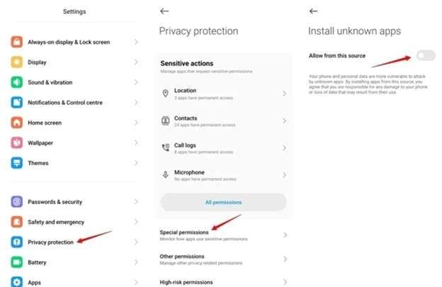 enable unknown sources for polubuzz mod apk
