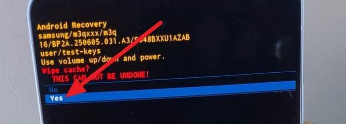 tap on the yes option