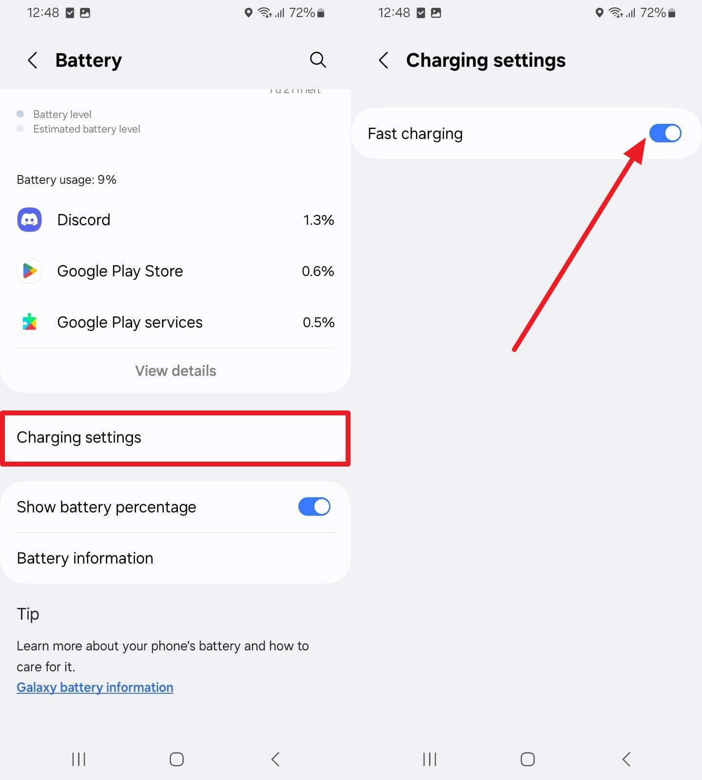 s26 battery saving mode