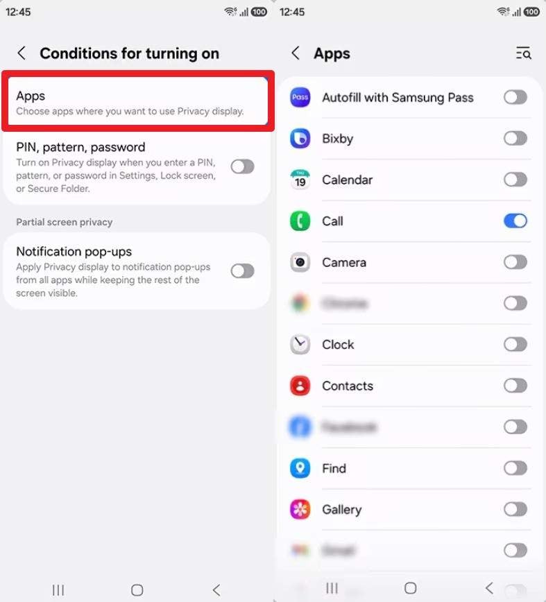 choose the app options