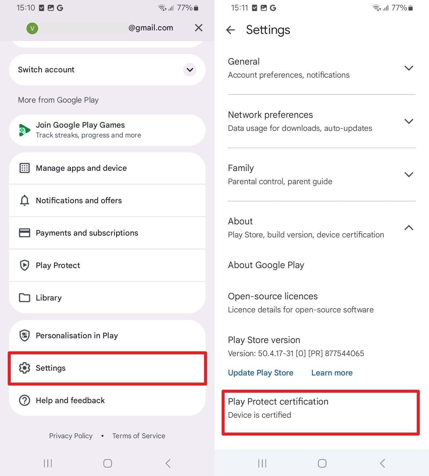 s26 ultra play protect certification error
