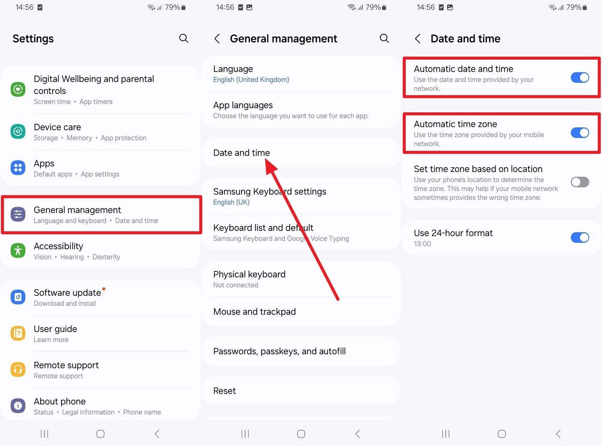 check the date and time