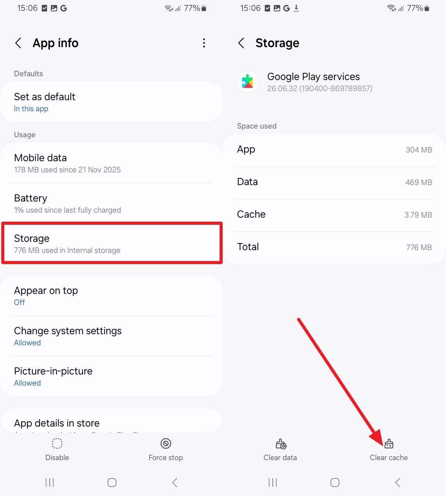 press the clear cache