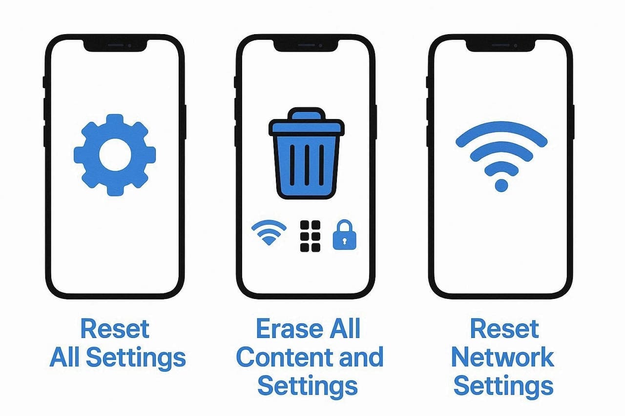 what does reset all settings do in iphone