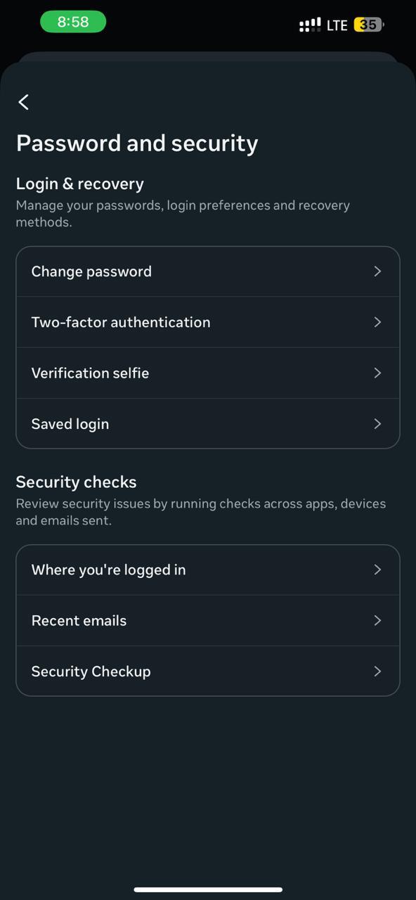 select password and security