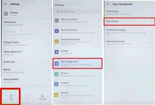 lead to app settings