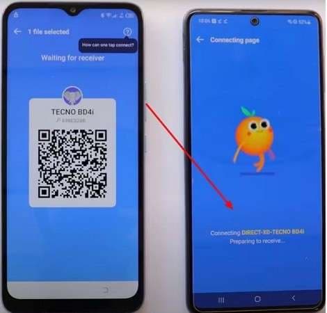 transfer contact to second device