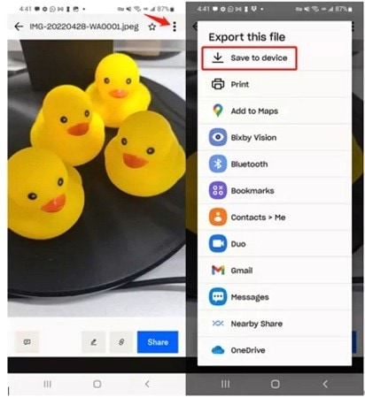 recover data from android via drop box