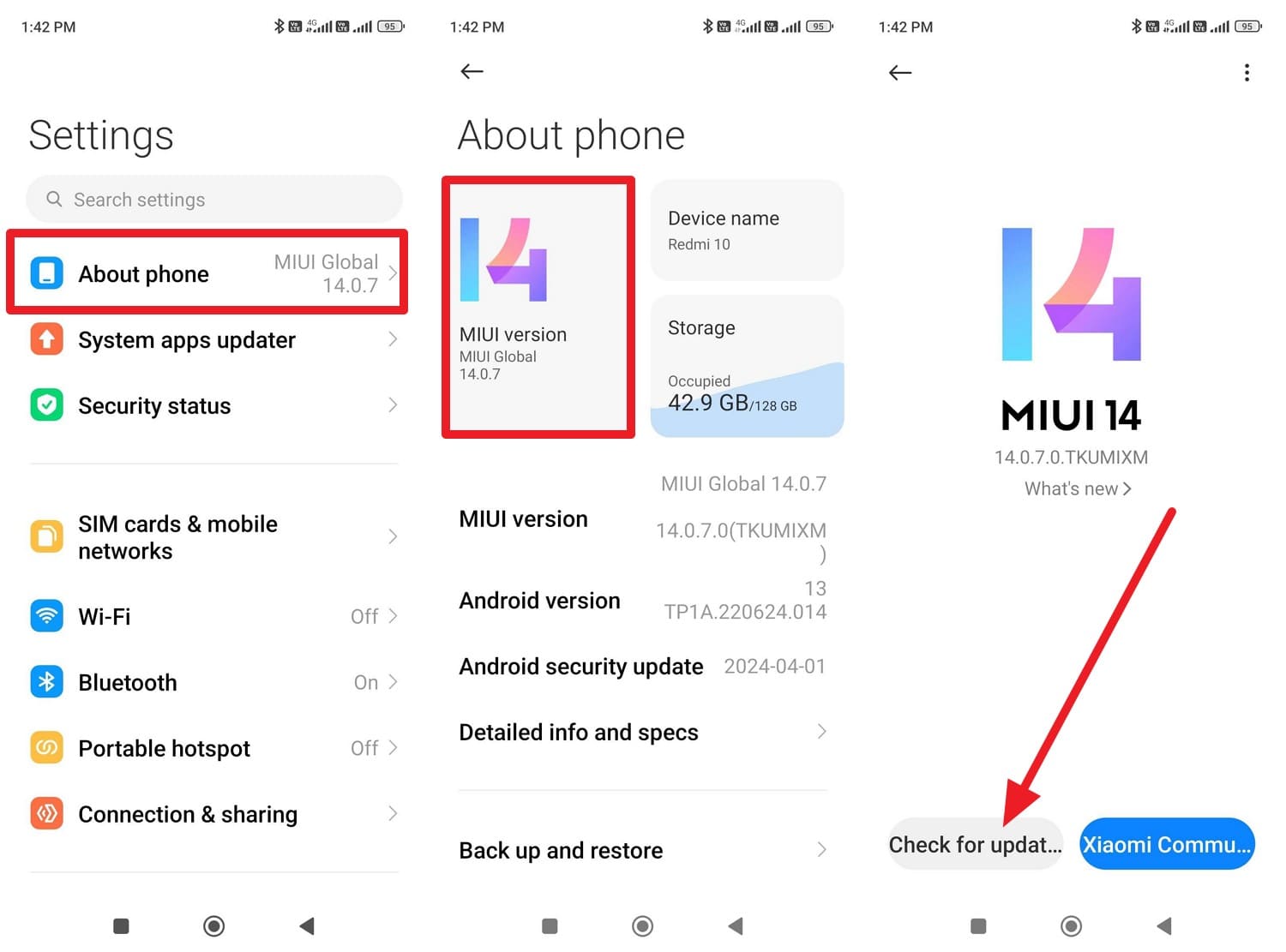 choose check for updates