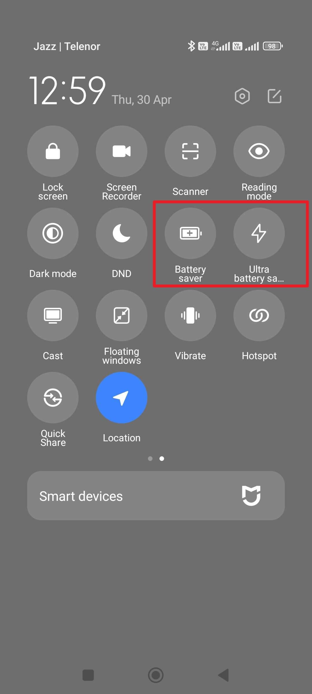 disable battery saver options