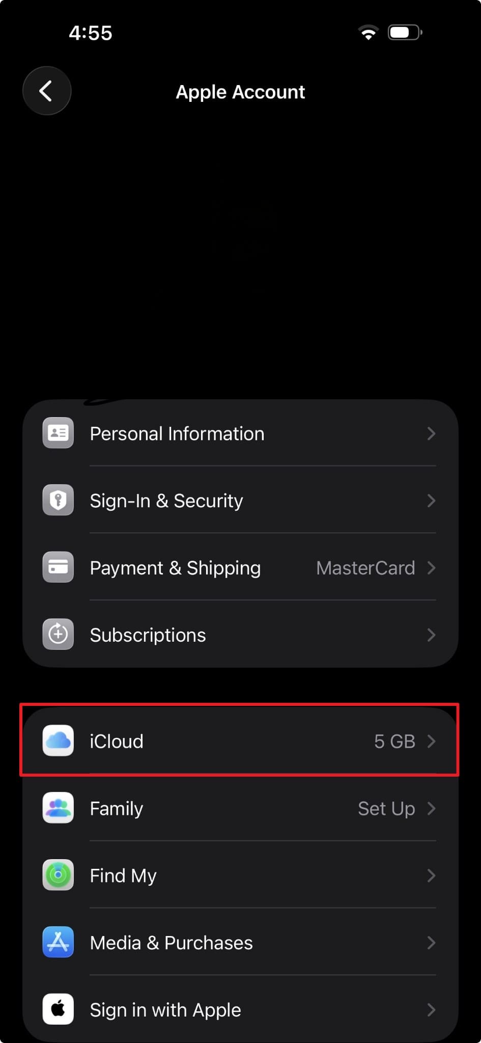 access icloud settings on iphone