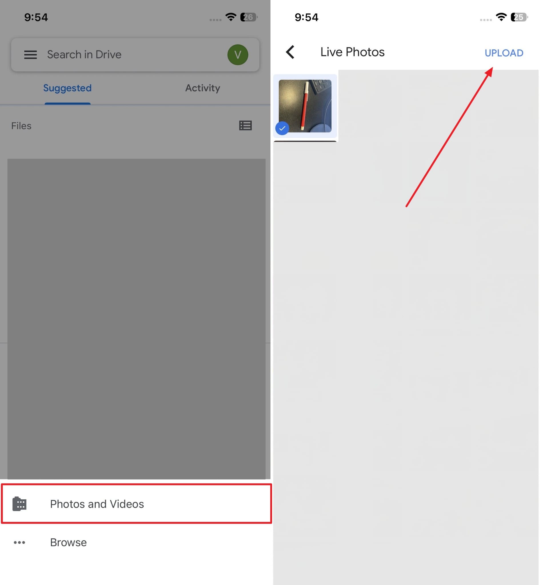 upload photo to google drive