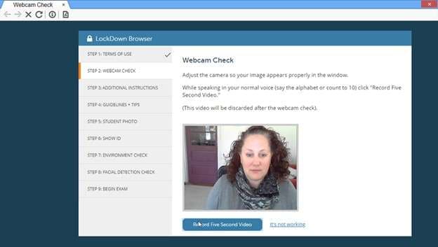 lockdown browser webcam check