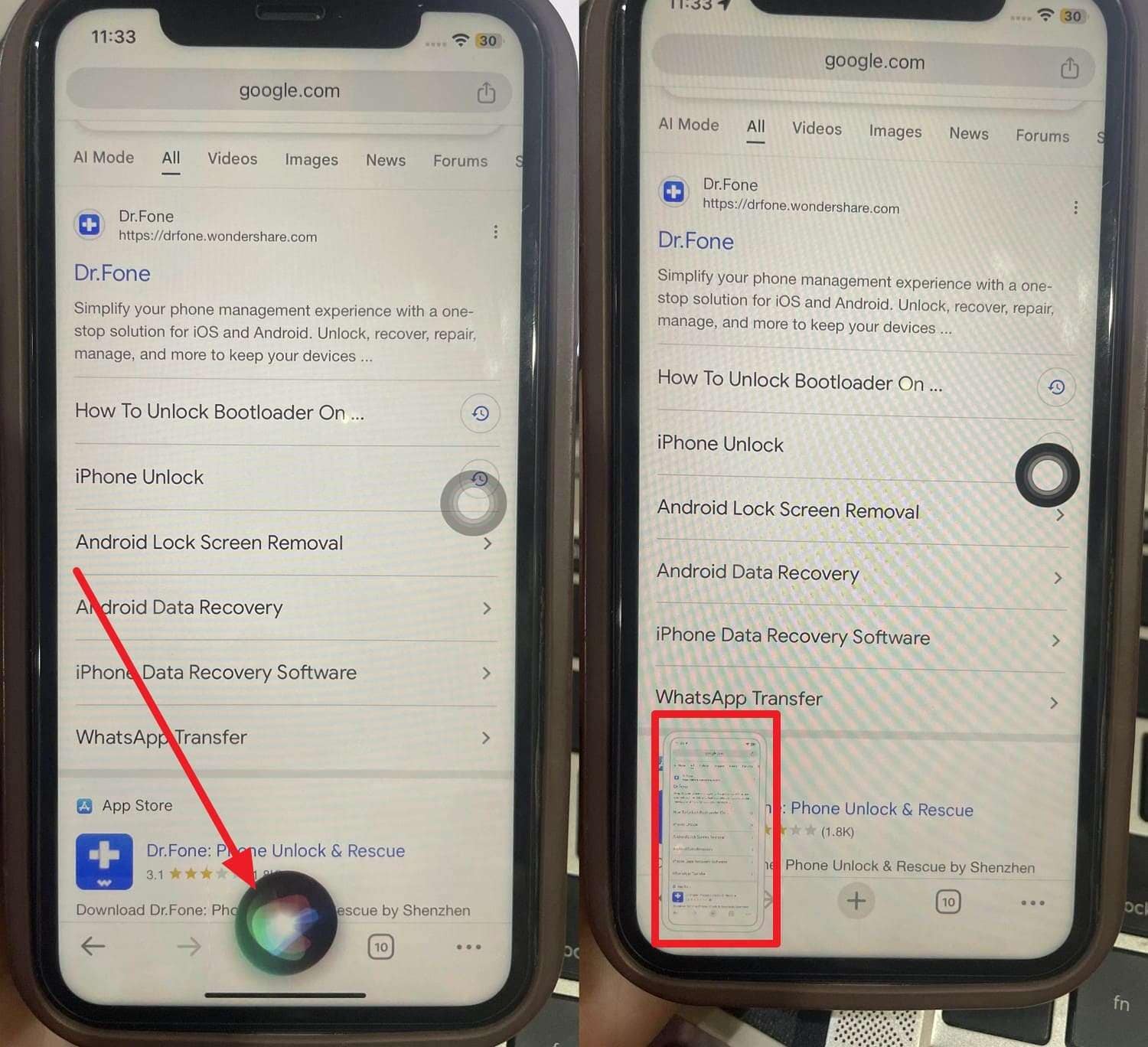 say hey siri take screenshot
