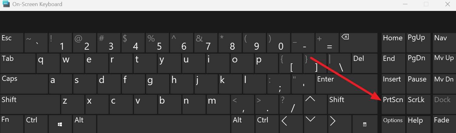 press the prtsn button on pc