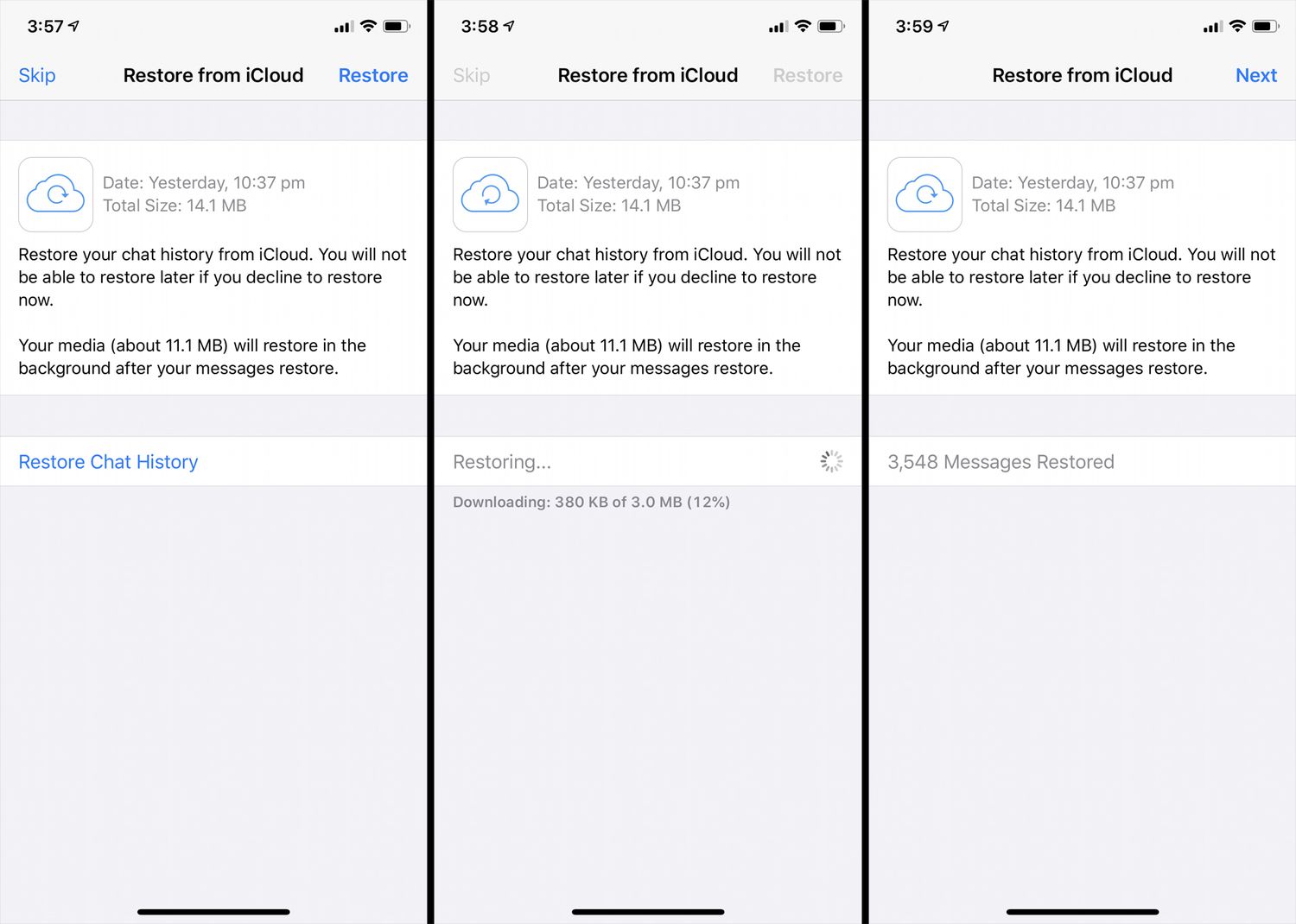 how to backup whatsapp chats to icloud