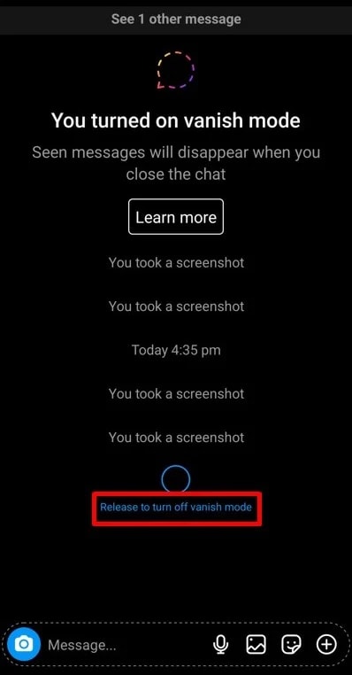what is vanish mode on instagram