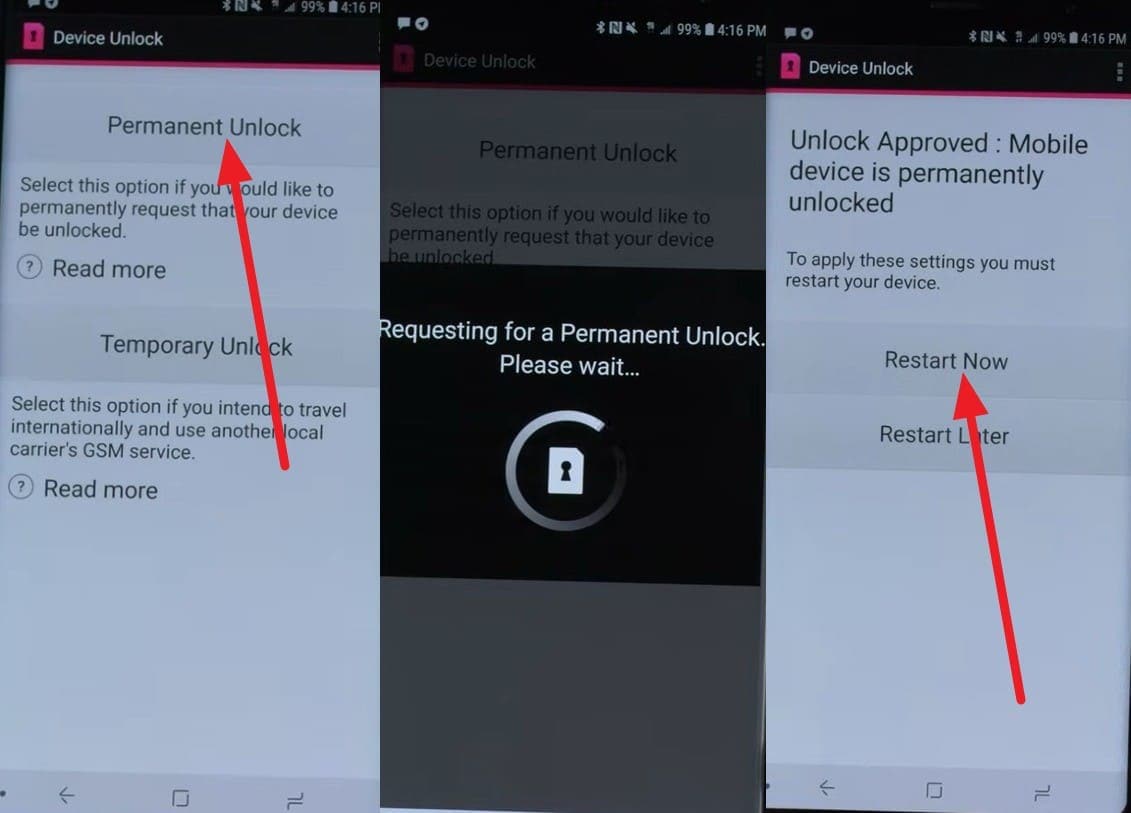 pick the unlock option