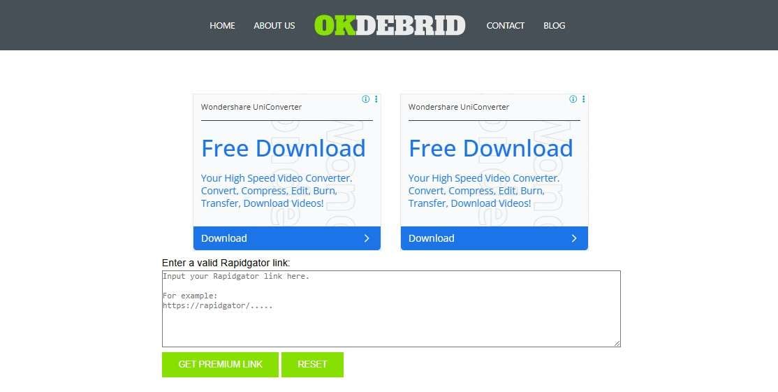 okdebrid rapidgator downloader tool