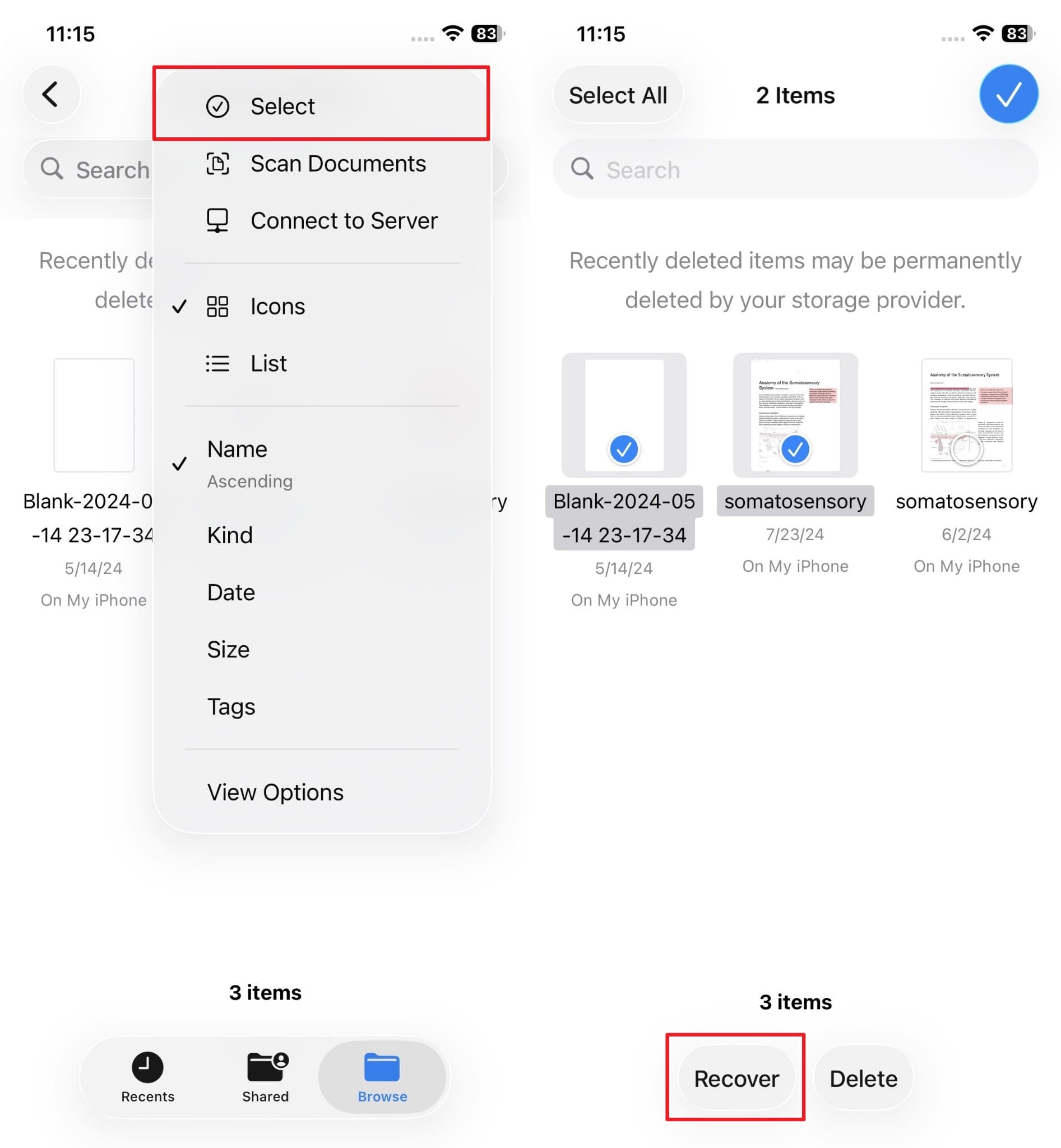 recover deleted icloud drive files