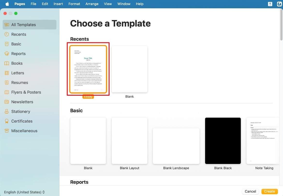 open pages file