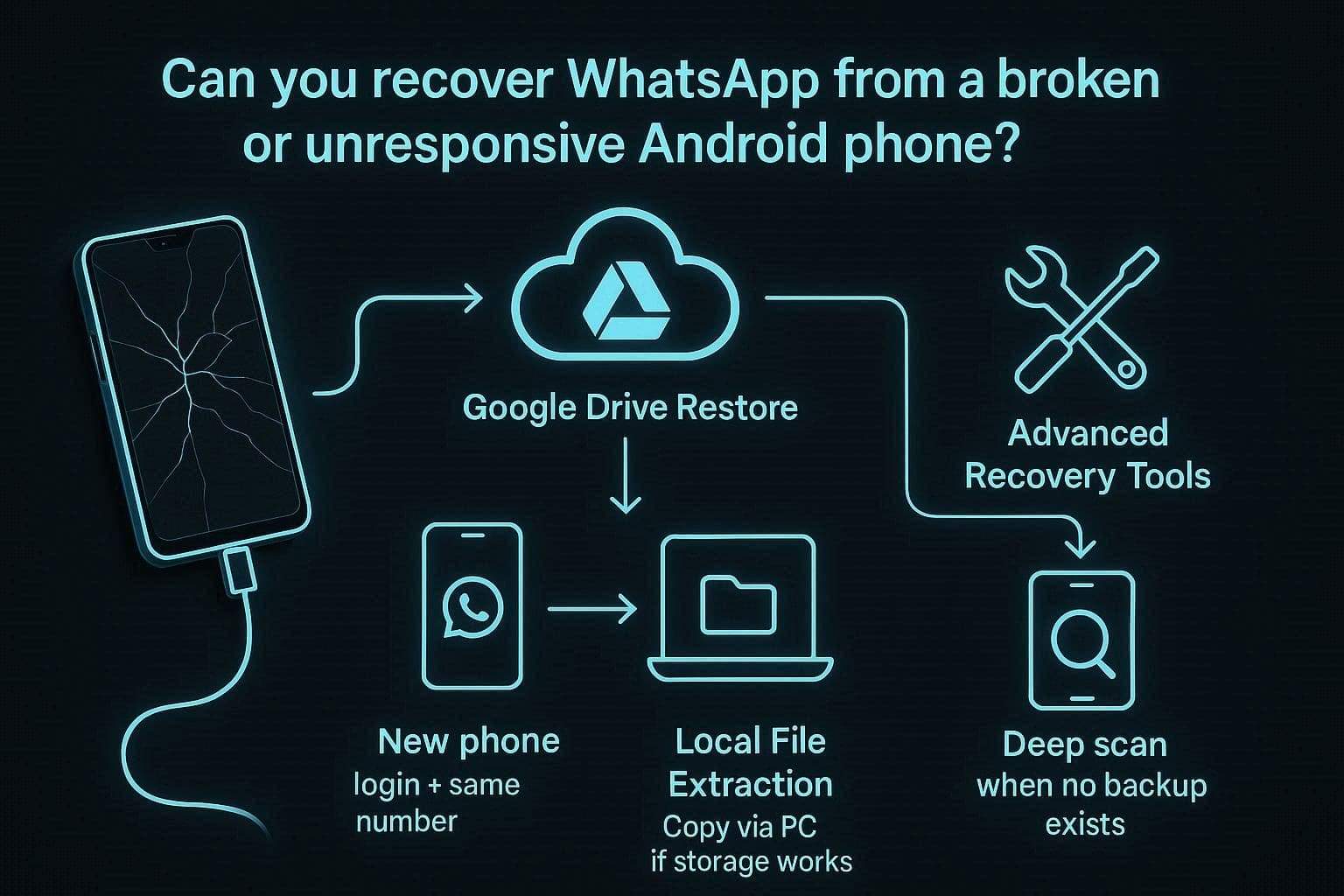 recover whatsapp messages from a broken android phone 