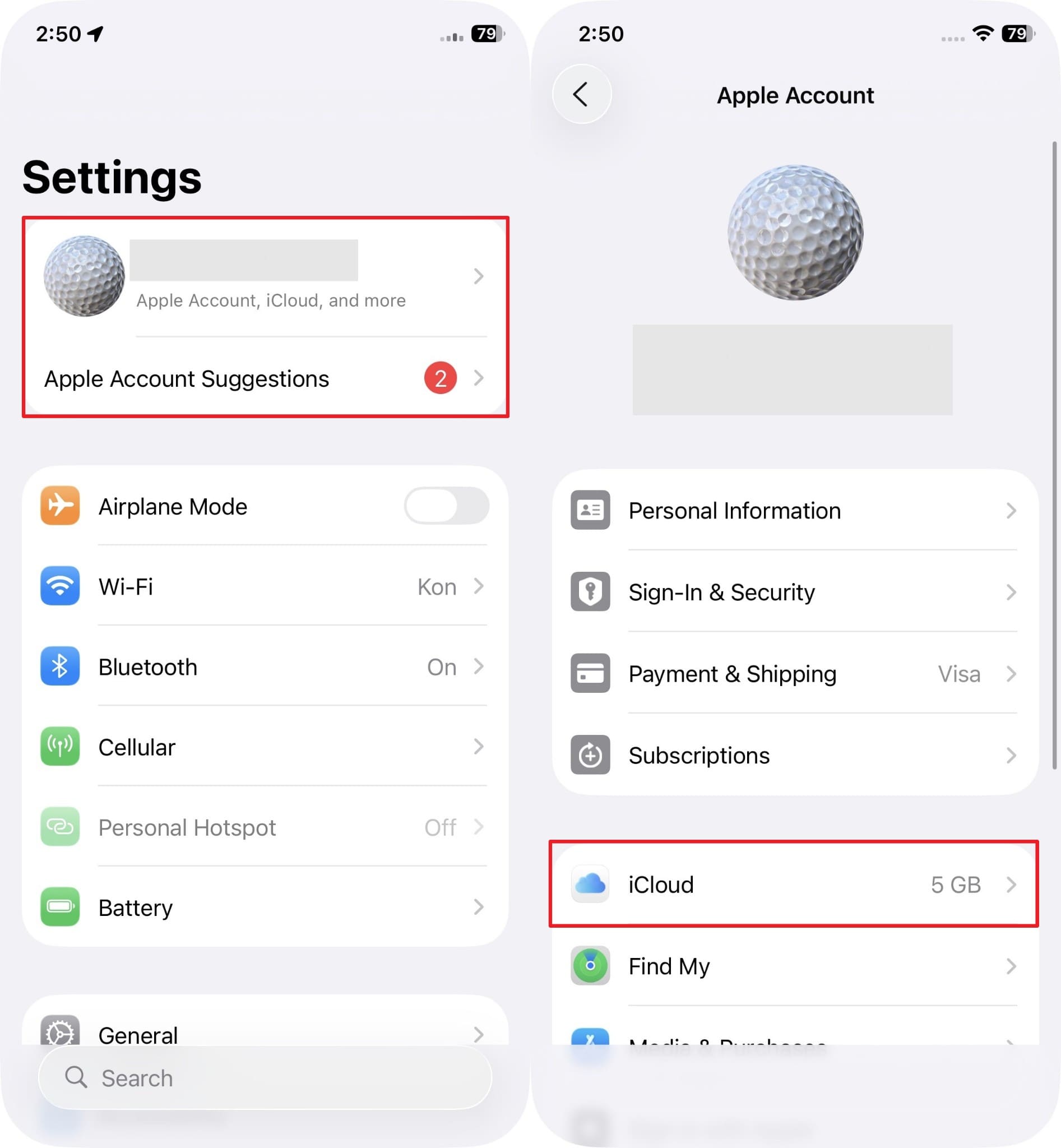 access icloud settings