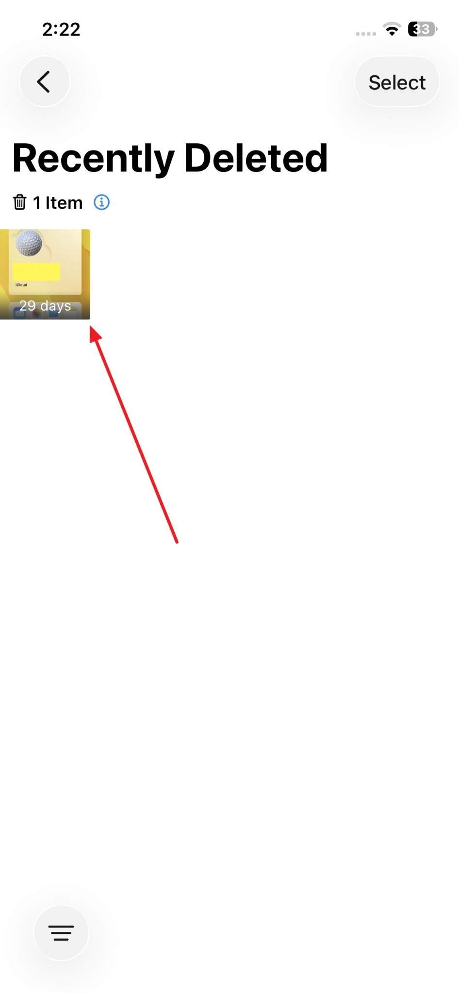 view recently deleted photos