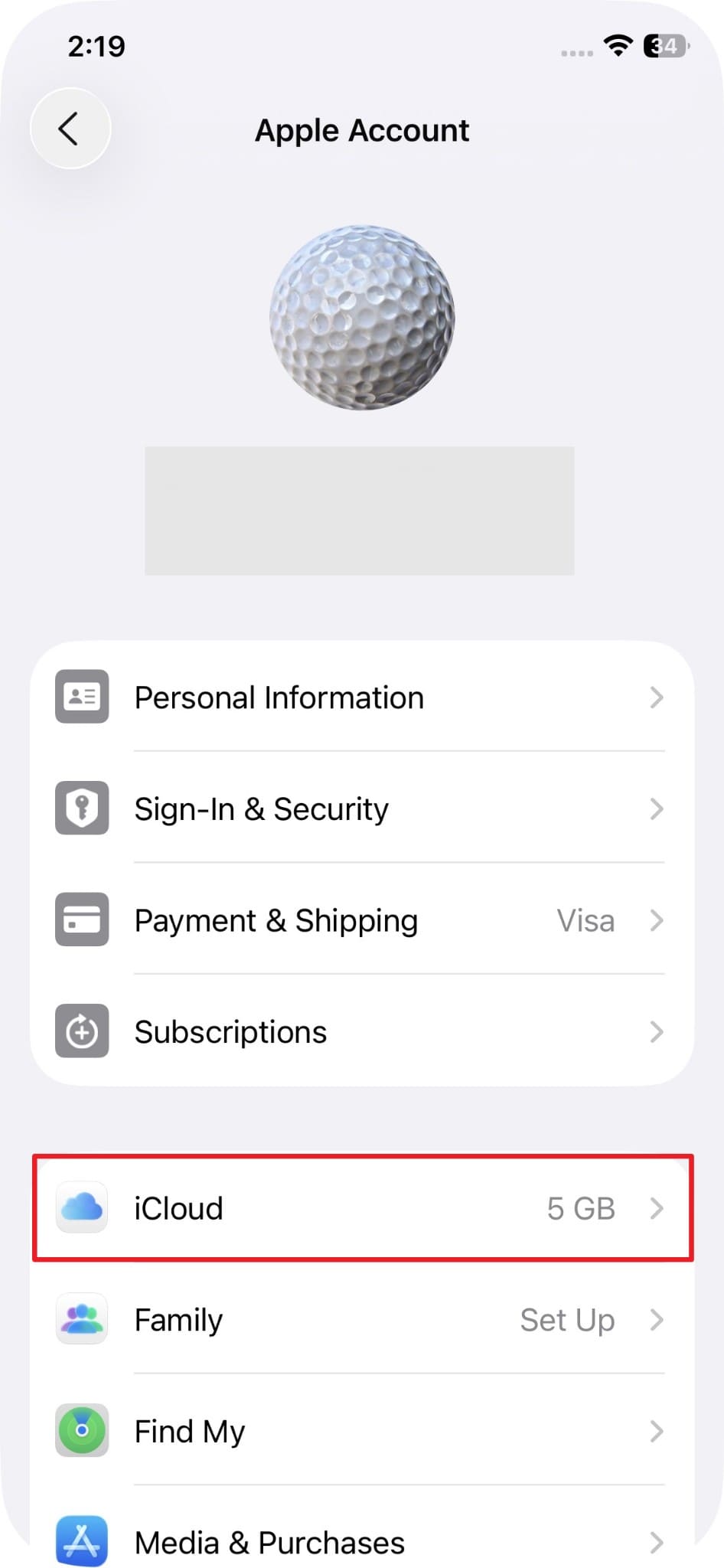 open icloud settings