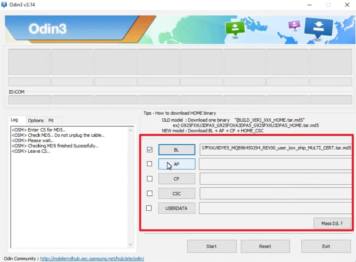add the files to the tool