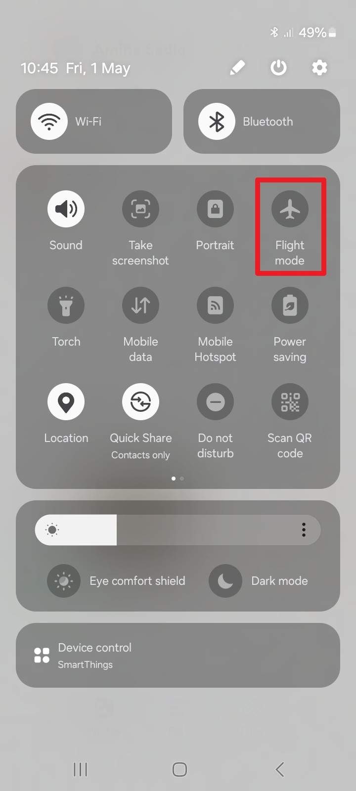 enable airplane mode